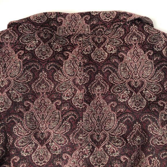 paisley Crop Jacket 3/4 Sleeve Snap Button Pockets Size Small? - Picture 9 of 10